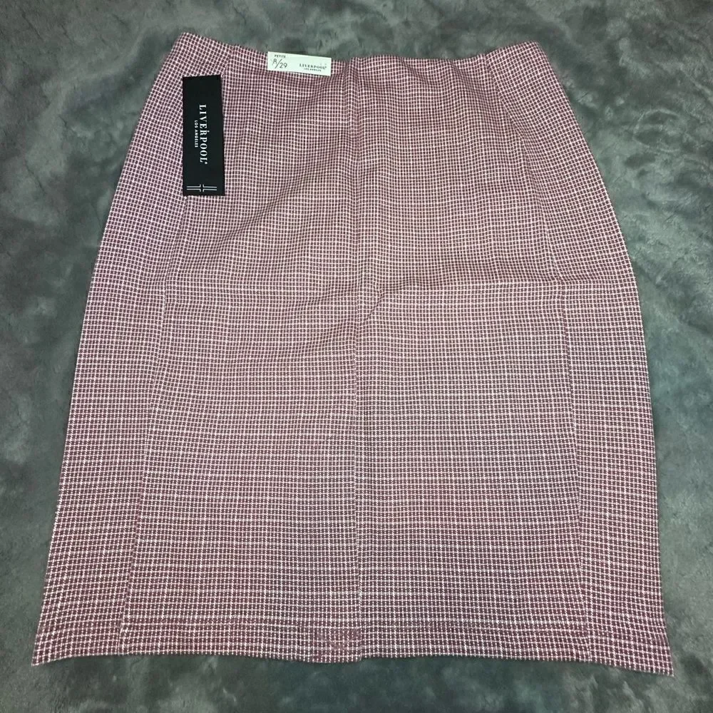 NWTs Liverpool Plaid Pencil Skirt Size 8 Petite